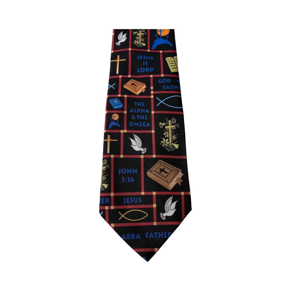Vintage Walnut Ridge Necktie Men's Christian Religious Novelty‎ Print
